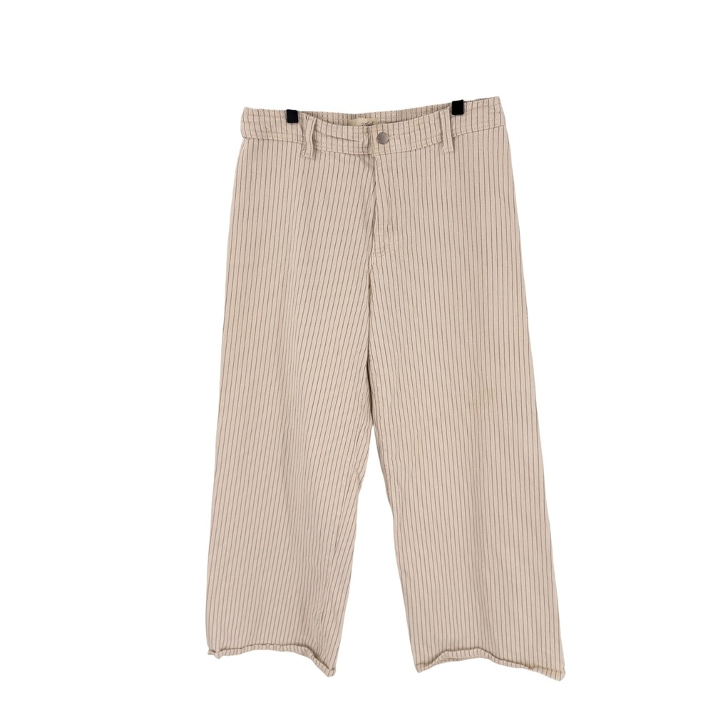 Universal Thread Sailor Wide Leg Pants Cream Striped 12R High Rise Coastal